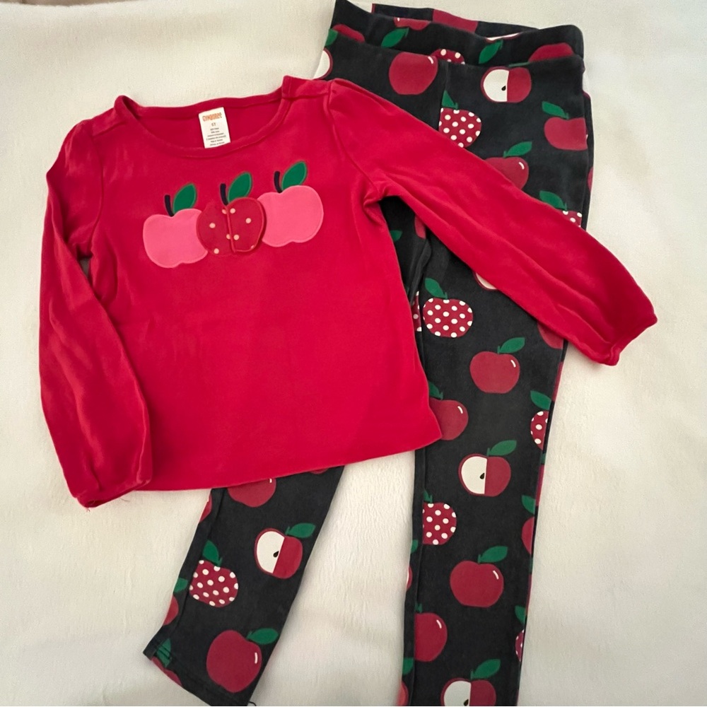 Gymboree Candy Apple Peekaboo Top & Apple Pants